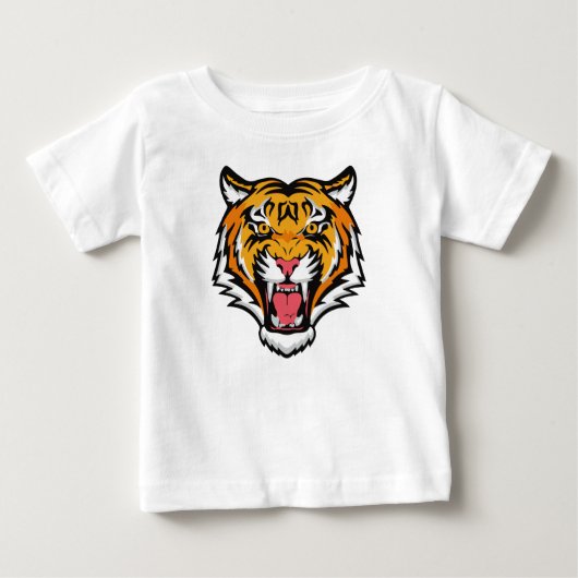 轟音の虎の頭–25818 ベビーTシャツ (正面)