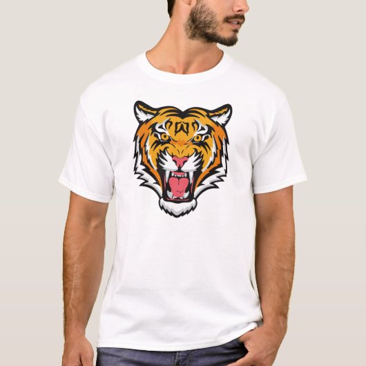 轟音の虎の頭–25818 Tシャツ (正面)