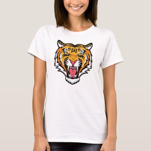轟音の虎の頭–25818 Tシャツ (正面)
