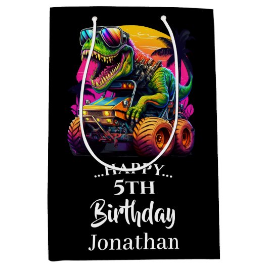 轟音の誕生日おもしろい先駆け ミディアムペーパーバッグ (正面)