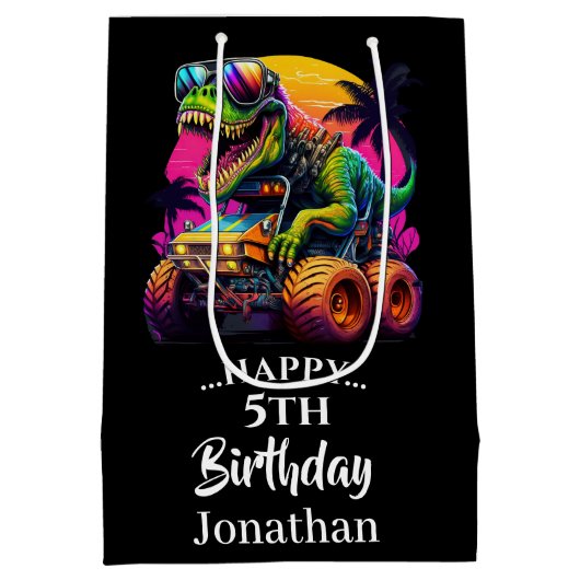 轟音の誕生日おもしろい先駆け ミディアムペーパーバッグ (裏面)