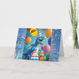 轟音の誕生日はTレックス恐竜を願う カード