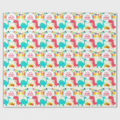 轟音の誕生日恐竜 ラッピングペーパー (フラット)