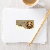 轟音の金ゴールドライオンパーソナライズされたヘッドスクールラベル ラベル (インサイチュ)