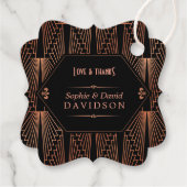 轟音の20年代の素晴らしギャツビー銅アールデコ結婚ズ フェイバータグ (裏面)