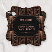 轟音の20年代の素晴らしギャツビー銅アールデコ結婚ズ フェイバータグ (正面)