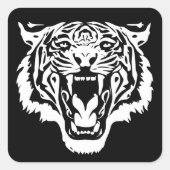 轟音を上げるホワイトタイガー スクエアシール (正面)