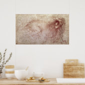 轟音を上げる獅子のスケッチ ポスター (キッチン)