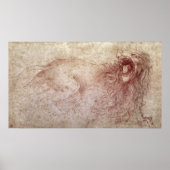 轟音を上げる獅子のスケッチ ポスター (正面)