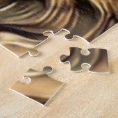 轟音を上げる金ゴールド獅子頭 ジグソーパズル (側面)