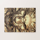 轟音を上げる金ゴールド獅子頭 ジグソーパズル (横)