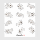 轟音アールデコの飛行機 – スケッチされたカスタム切断 シール (シート)