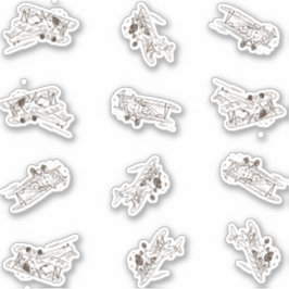 轟音アールデコの飛行機 – スケッチされたカスタム切断 シール