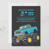 轟音エンジンキッズモンスタートラック誕生日パーティー 招待状 (裏面)