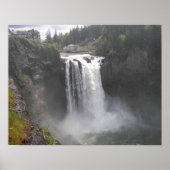 轟音スノクアルミー滝写真風景 ポスター (正面)