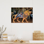 轟音ライオン回転木馬馬/動物 ポスター (キッチン)