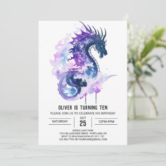 轟音威厳のあるおもしろい中世誕生日 招待状 (スタンド正面)