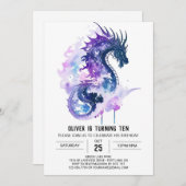 轟音威厳のあるおもしろい中世誕生日 招待状 (正面/裏面)