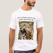 轟音威厳のある鳴るLeopard Tシャツデザイン。 Tシャツ (正面)