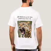 轟音威厳のある鳴るLeopard Tシャツデザイン。 Tシャツ (裏面)