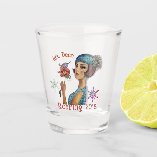 轟音20のアールデコブルードレス ショットグラス (正面)