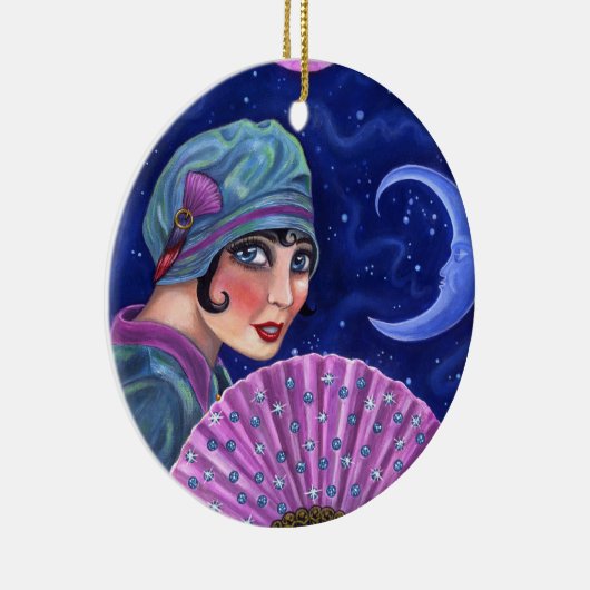 轟音20代輝く女の子ファンムーンスター セラミックオーナメント (右)