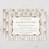 轟音20年代のギャツビー素晴らしホワイトバチェロレッテ 招待状 (正面/裏面)