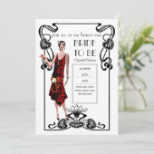 轟音20sフラッパーアールデコギャツビーブライダルシャワー 招待状 (スタンド正面)