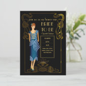 轟音20sフラッパーアールデコギャツビーブライダルシャワー 招待状 (スタンド正面)