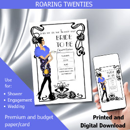 轟音20sフラッパーアールデコギャツビーブライダルシャワー 招待状