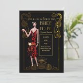 轟音20sフラッパーアールデコギャツビーブライダルシャワー 招待状 (スタンド正面)