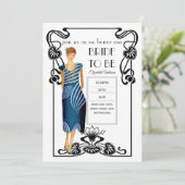 轟音20sフラッパーアールデコギャツビーブライダルシャワー 招待状 (スタンド正面)