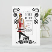 轟音20sフラッパーアールデコギャツビーブライダルシャワー 招待状 (スタンド正面)