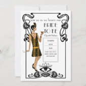 轟音20sフラッパーアールデコギャツビーブライダルシャワー 招待状 (正面)