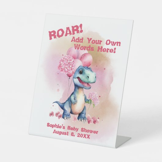 轟音！その女の子のTレックス恐竜のカスタマイズ 台座サイン (正面)