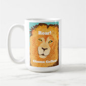 轟音!グラフィックライオンの顔15オンス。マグ コーヒーマグカップ (左)