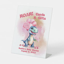 轟音！女の子のTレックス恐竜カード&ギフト 台座サイン