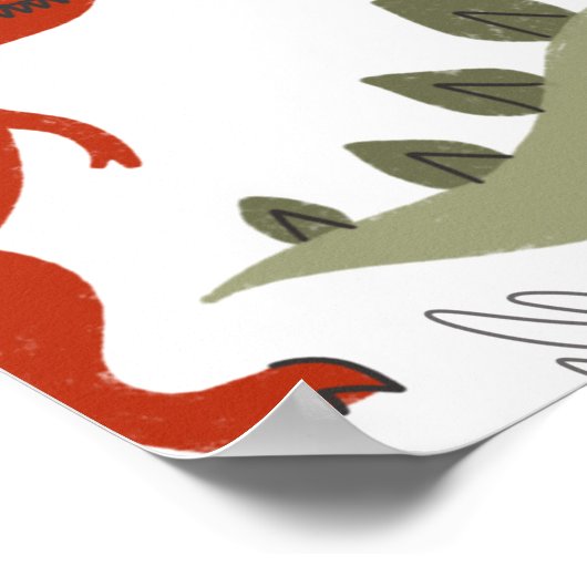 轟音！恐竜の男の子の誕生日パーティー歓迎サイン ポスター (角)