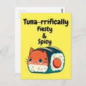 辛いマグロの猫 – マグロのリフな美味しさと辛さ ポストカード (正面/裏面)