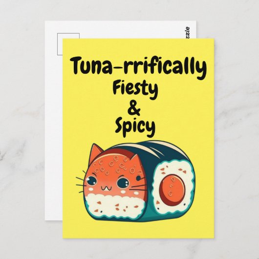 辛いマグロの猫 – マグロのリフな美味しさと辛さ ポストカード (正面/裏面)