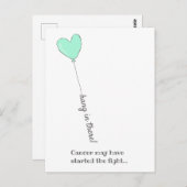 辛い時でも諦めないで! - がんと闘う - かわいい水色風船 ポストカード (正面/裏面)