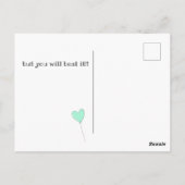 辛い時でも諦めないで! - がんと闘う - かわいい水色風船 ポストカード (裏面)