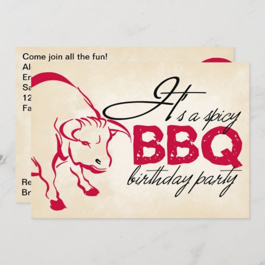 辛い誕生日パーティーの招待です 招待状 (正面/裏面)