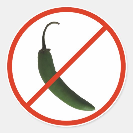 辛い食べ物はご遠慮ください ラウンドシール (正面)