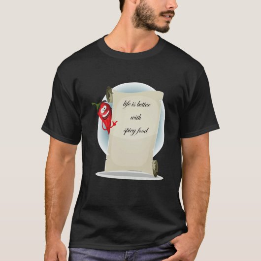 辛い食べ物を赤く塗って Tシャツ (正面)