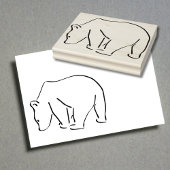 辛うじてクマの切手 ラバースタンプ