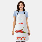 辛おもしろいいTシクールャツ エプロン (着用した状態)