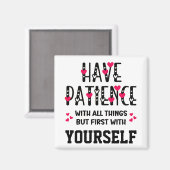 辛抱強い引用文を持感動的つ マグネット (正面/裏面)