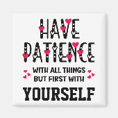 辛抱強い引用文を持感動的つ マグネット (正面)