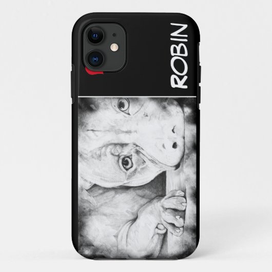 辛抱強く待っている赤いハート Case-Mate iPhoneケース (裏面)